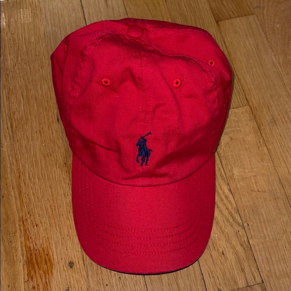 Red polo hat